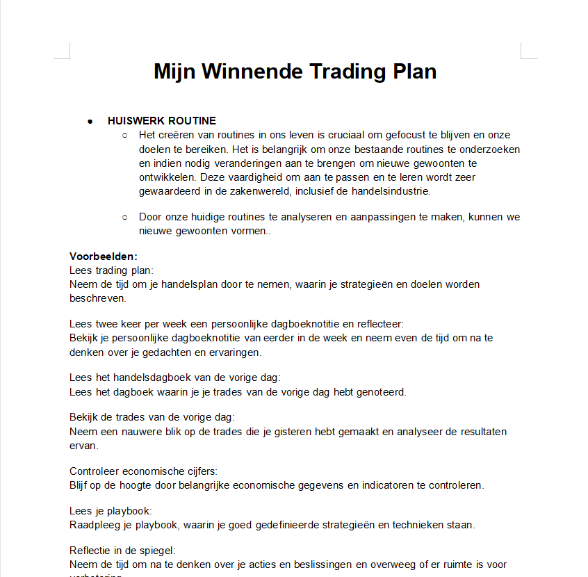 trading plan